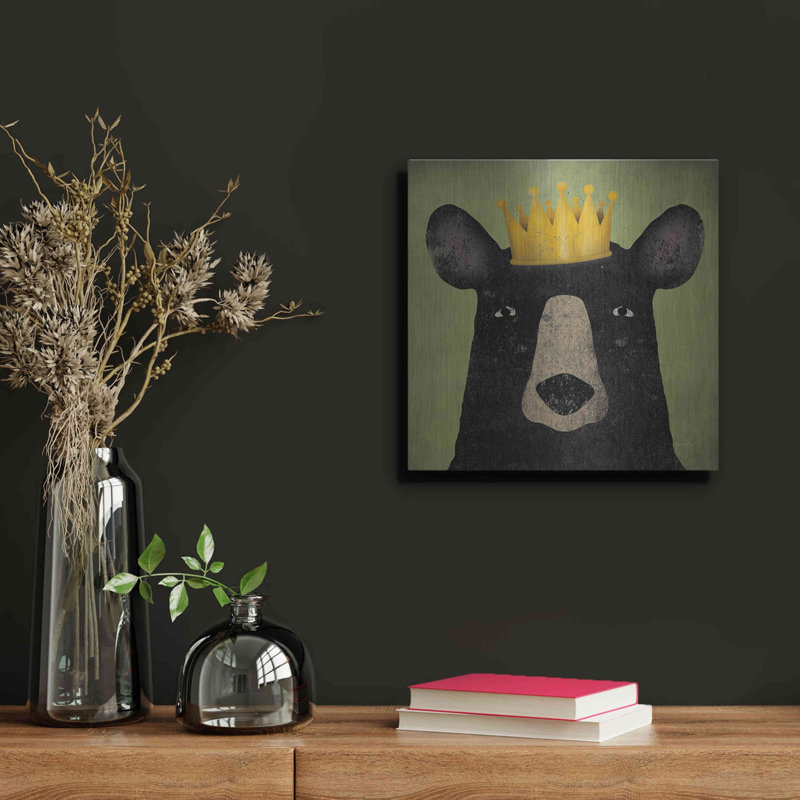 " The Black Bear With Crown " by Ryan Fowler, 12" H x 12" W