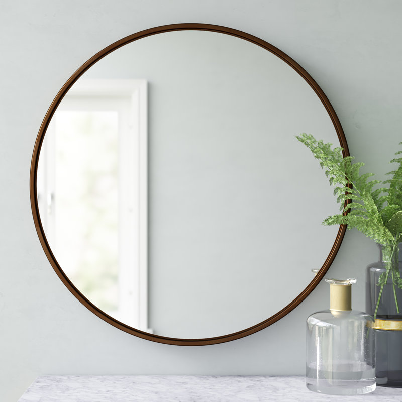 Christensen Metal Flat Wall Mirror, Bronze