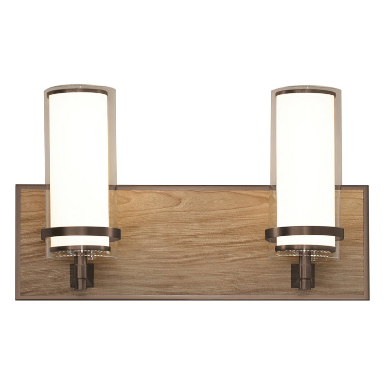 Éclairage pour meuble-lavabo 2 lumières Makela, Bronze huilé