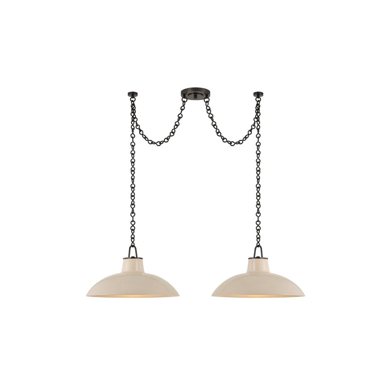 Pottersville 2 - Light Ceramic Chandelier, Cream / Distressed Bronze