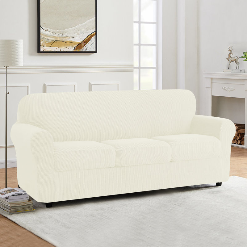 Housse pour canapé Pizarro, Mélange de polyester blanc