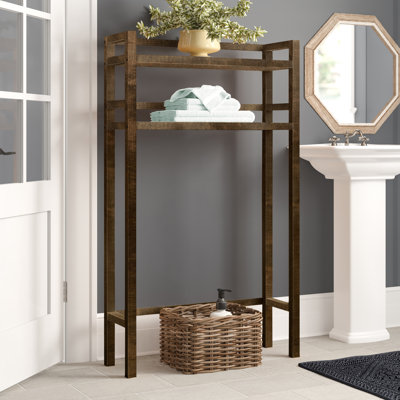 Rangement au-dessus de la toilette en bois massif l 28,25 po x H 48 po x P 9 po Bernardston