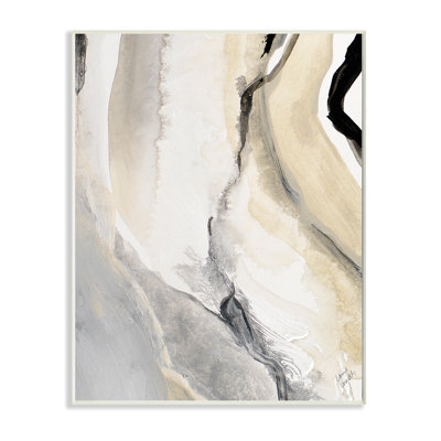 " Abstract Paint Strokes Fluid Beige Movement " by Lanie Loreth
