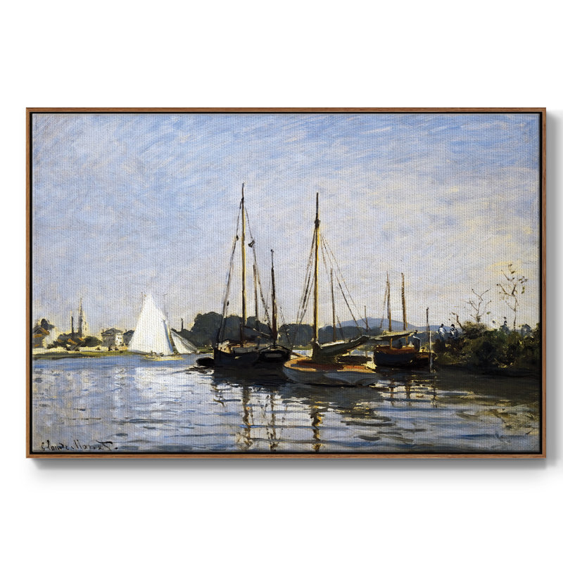 «Pleasure Boats, 1872», reproduction d'art sur toile, H 25 po x l 37 po x P 2 po, Toile avec cadre noyer