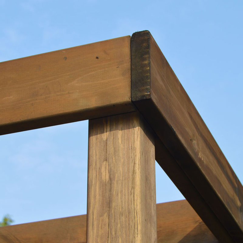 Randi 2.7m x 2.4m Manufactured Wood Pergola, Rustic Brown, 270cm H x 360cm W x 360cm D