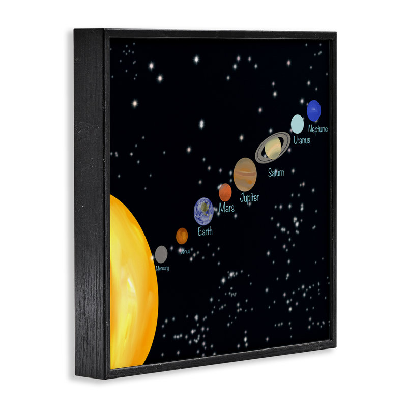 «Solar System Planets», estampe numérique encadrée par Ashley Singleton, Giclée encadrée noir minuit, H 24 po x l 24 po