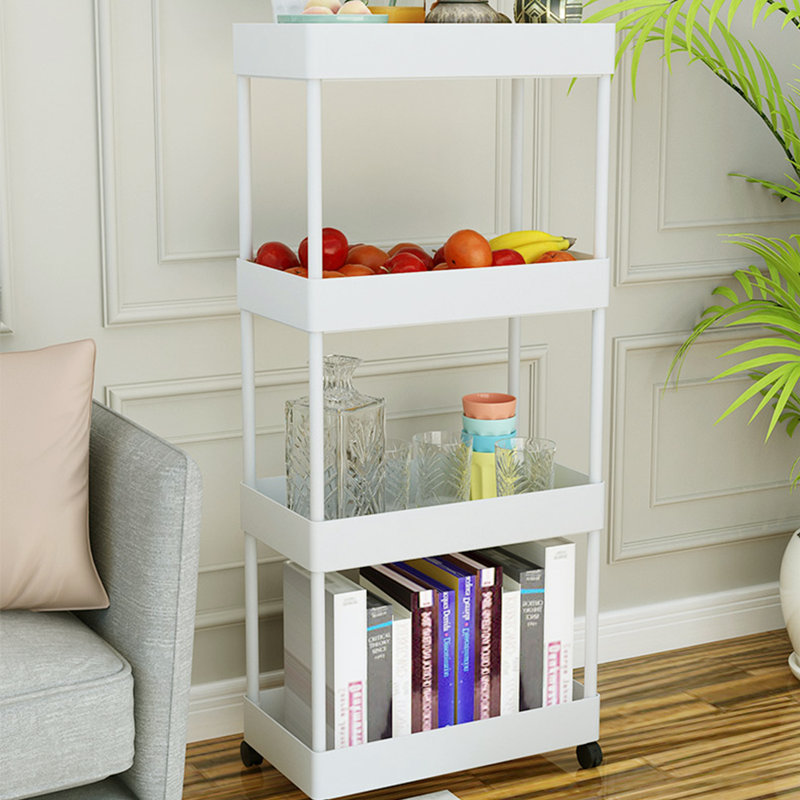 Bubacarr 90cm H x 40cm W Utility Cart with Wheels, White