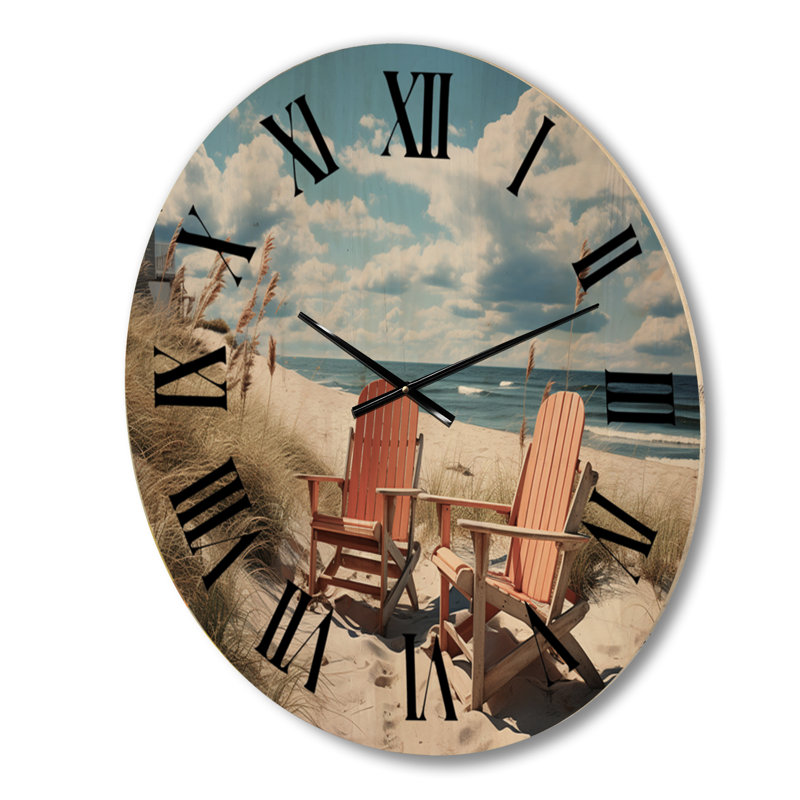 Horloge murale en bois massif Yonathan, Grand