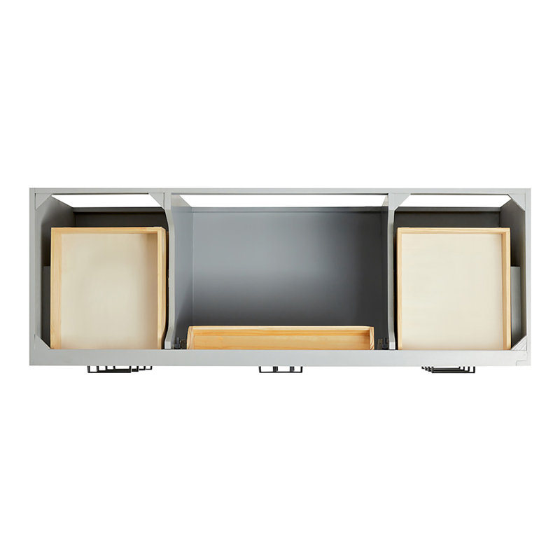 60" Single Sink Bathroom Vanity, Gray, Matte Black