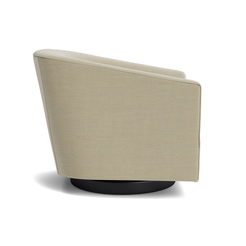 Cooper Full Swivel Chair, Performance Linen - Flax, Black