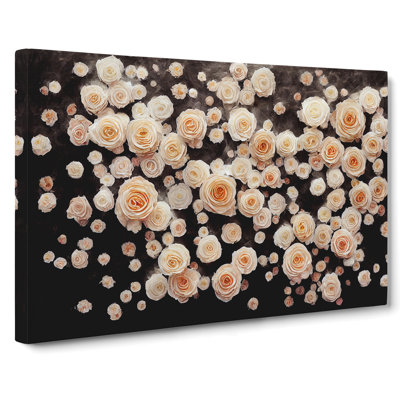 Beautiful Rose Flowers - Wrapped Canvas