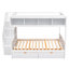 Lit superposé avec tablettes, escalier de rangement et 2 tiroirs-720009284