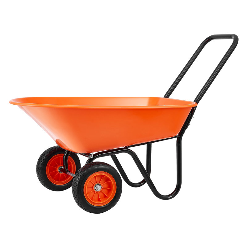 5 pieds cubes Pi. Chariot de jardin robuste avec capacité de 397 lb, chariot utilitaire à 2 roues pour le transport du sol et du paillis