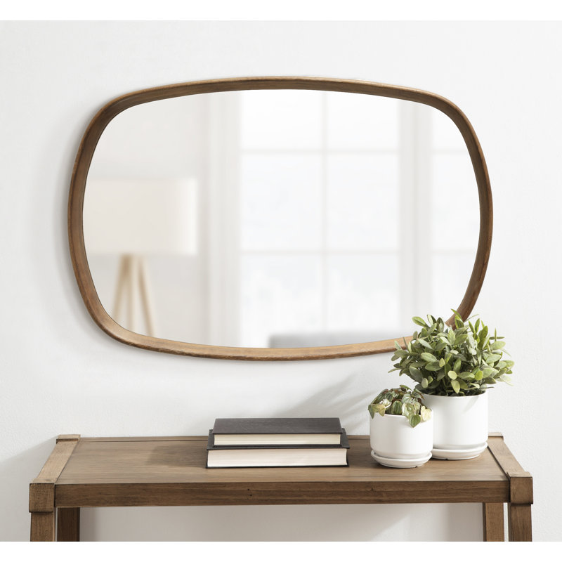 Miroir mural Prema 20 x 30, Noyer brun, 30 po x 20 po, Rectangle