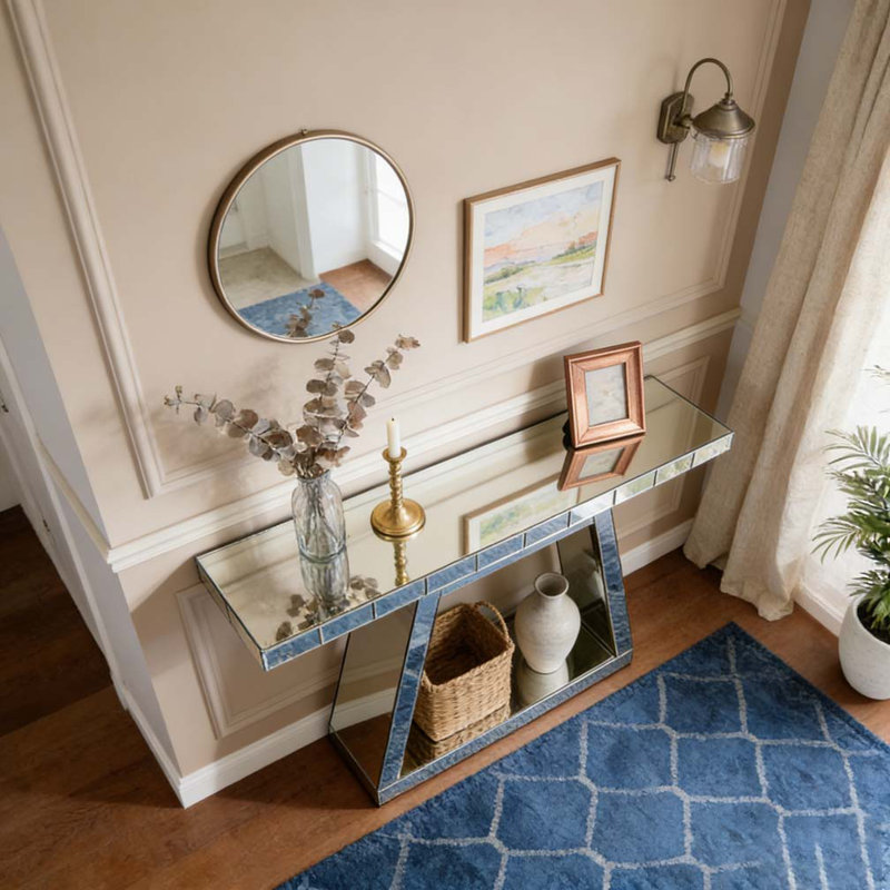 Table de salle à manger à miroir