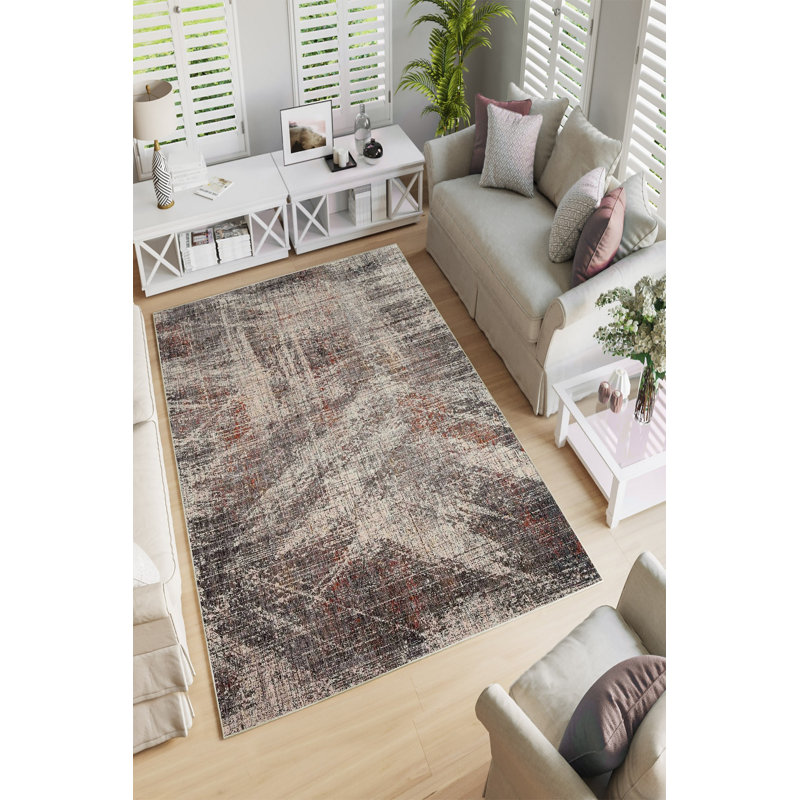 Stylish Hall Carpet (3.3 x 6.6 ft), 100% Polyester, 650 g/m² | Antibacterial, Eco-Friendly, Non-Slip PVC Dot Underside, 0.2 in Pile Height | Machine Washable, Perfect for Living Rooms & Entryways, Durable & Easy Care