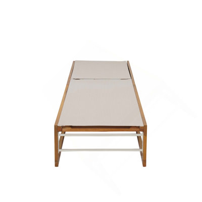 1PC Outdoor Wooden Frame Chaise Lounge