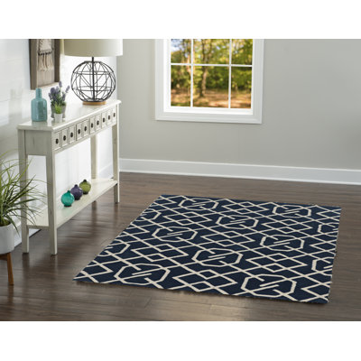Equelle Handmade Rug Navy And Ivory