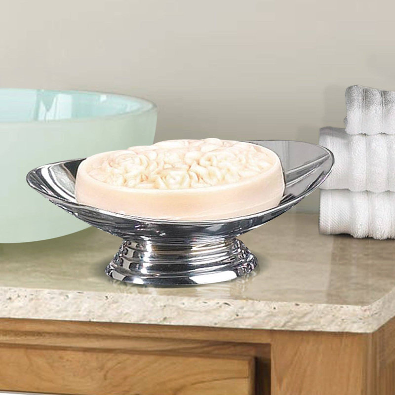 Oneita Soap Dish for Bathroom Counter,Shower & Kitchen | Chrome