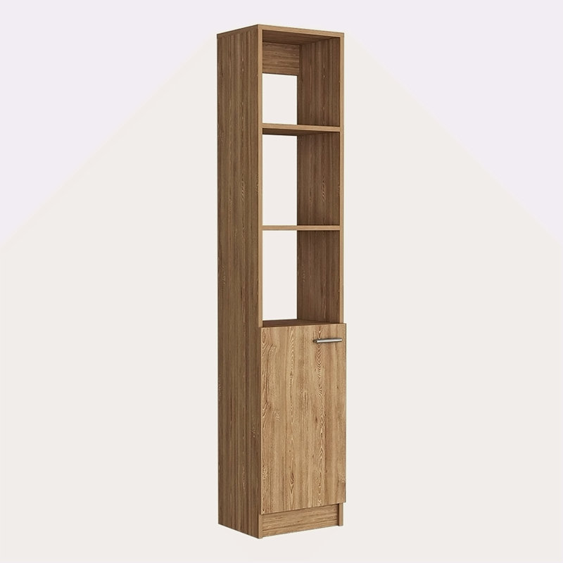 Armoire à linge Emmett, deux tablettes intérieures, Espresso