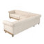 Grand canapé modulaire confortable avec pieds en bois, style rétro pour le salon