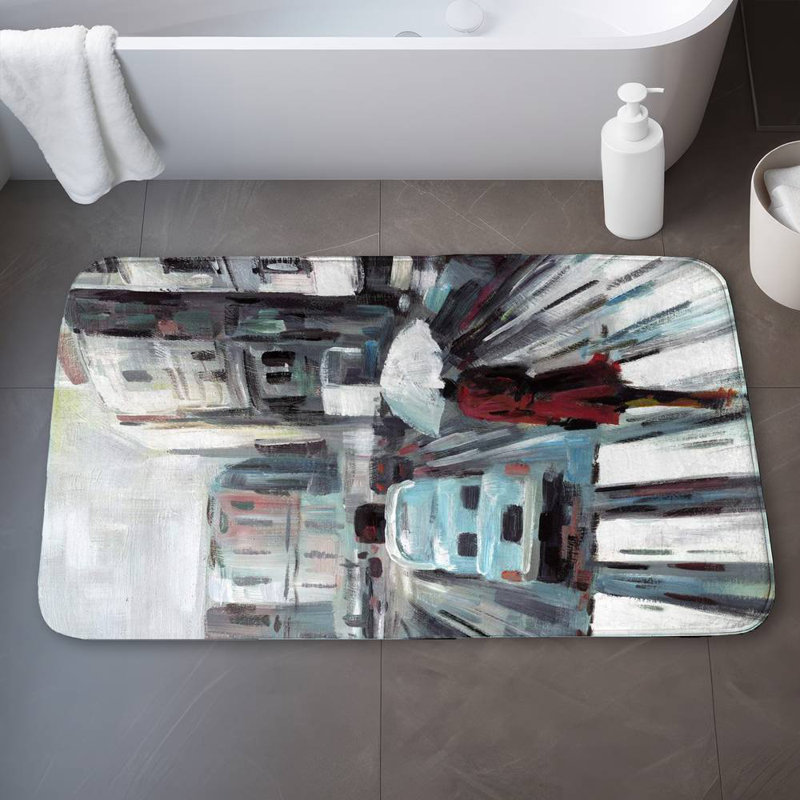 Ezequil Microfiber Non-Slip Bath Mat, 21"W x 34"L