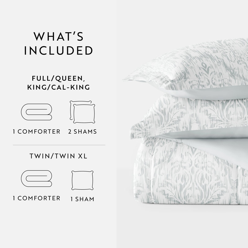 Twin Blue Reversible Down Microfiber Comforter Set