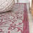 Deronte Vintage Filigree Textured Weave Light Gray/Fuchsia Indoor/Outdoor Rug-1196535047