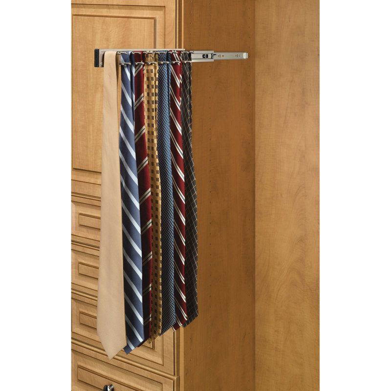 Support à cravates extensible Rev-A-Shelf, 14 po, Nickel satiné