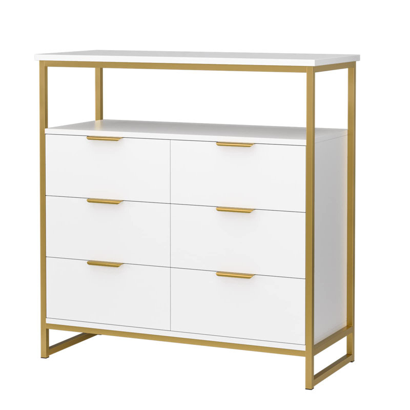 Commode à 6 tiroirs Kuisma, Blanc