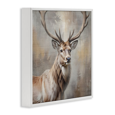 Rustic Stag with Majestic Glance Framed Giclee, design by Susan Arnot