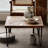 Brown Black Solid Wood Iron Square Coffee Table
