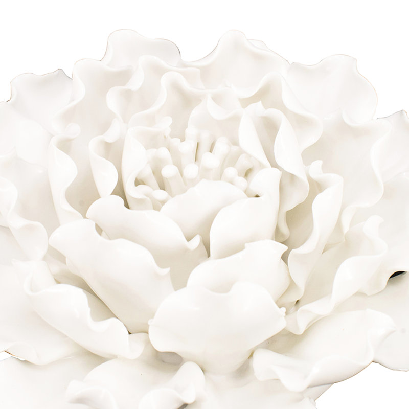 Fleur décorative faite à la main en céramique crème - Classic Decor Charmante beauté