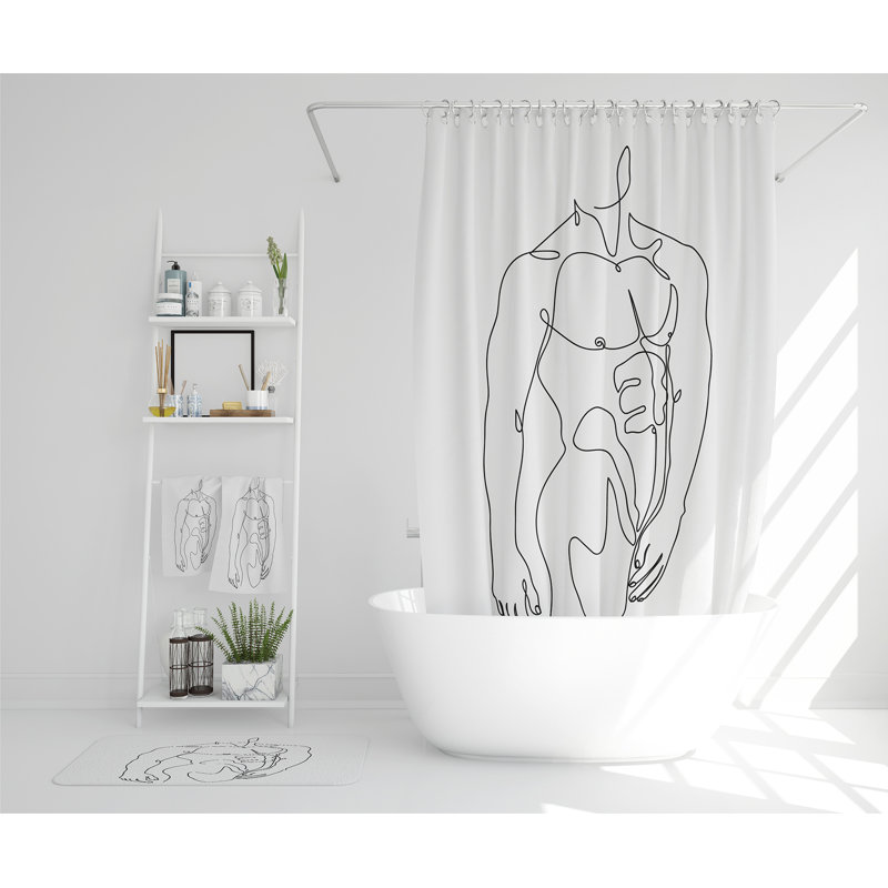Naves Polyester Shower Curtain Set