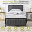 Metal Platform Bed Frame With Upholstered Headboard And Footboard, Heavy Duty Steel Slats Platform Bed, No Box Spring Needed-921330137-912214696