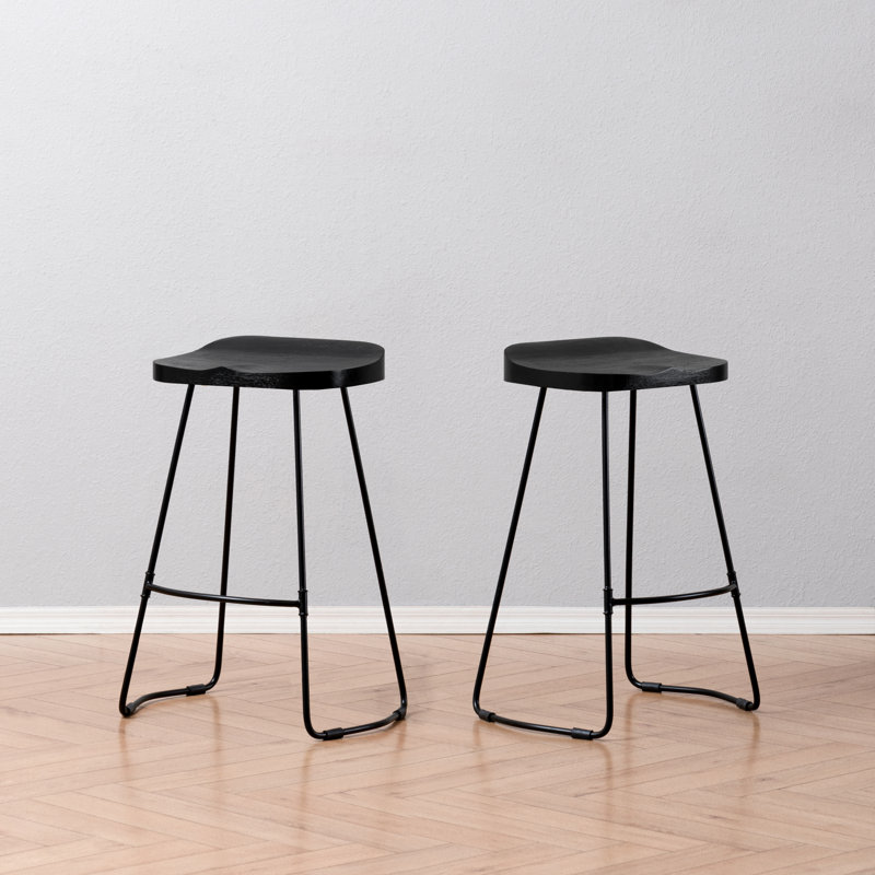 Gallitzin 76.25cm Bar Stool, Black, Counter Stool (68.5cm Seat Height)