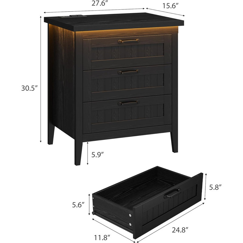40cm W Bedside Table