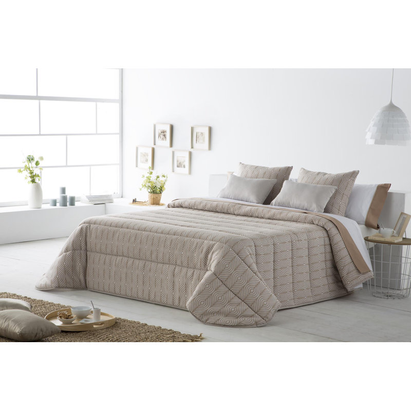 Daiyah Cotton Blend Quilt, Beige, 205cm W x 240cm L