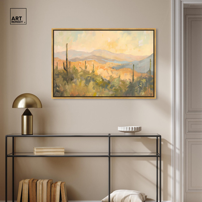 «Arizona Fields», toile classique par Art Remedy, Cadre doré, H 25 po x l 37 po