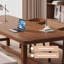 Nut-brown Rectangular Solid Wood desk-135182354