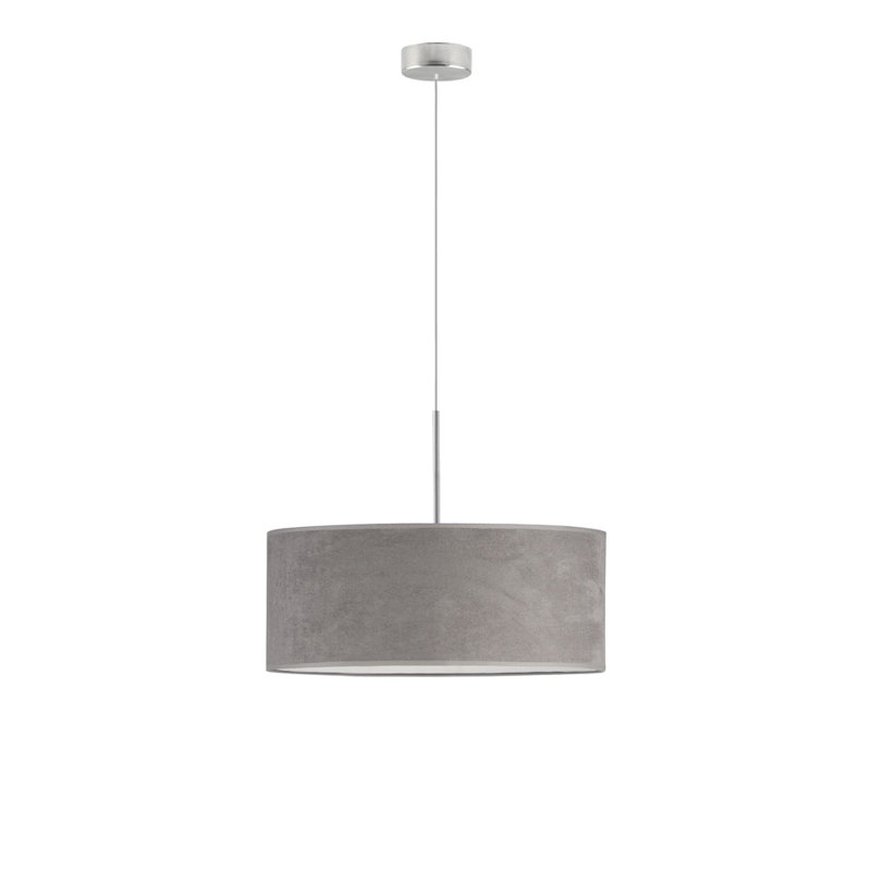 Askey 3 - Light Drum Pendant, Brushed Steel, Grey