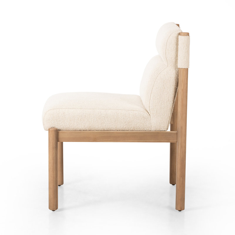 Kiano Upholstered Dining Chair, Ivory Polyester Blend