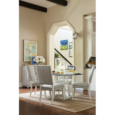 Glass Top Pedestal Dining Set