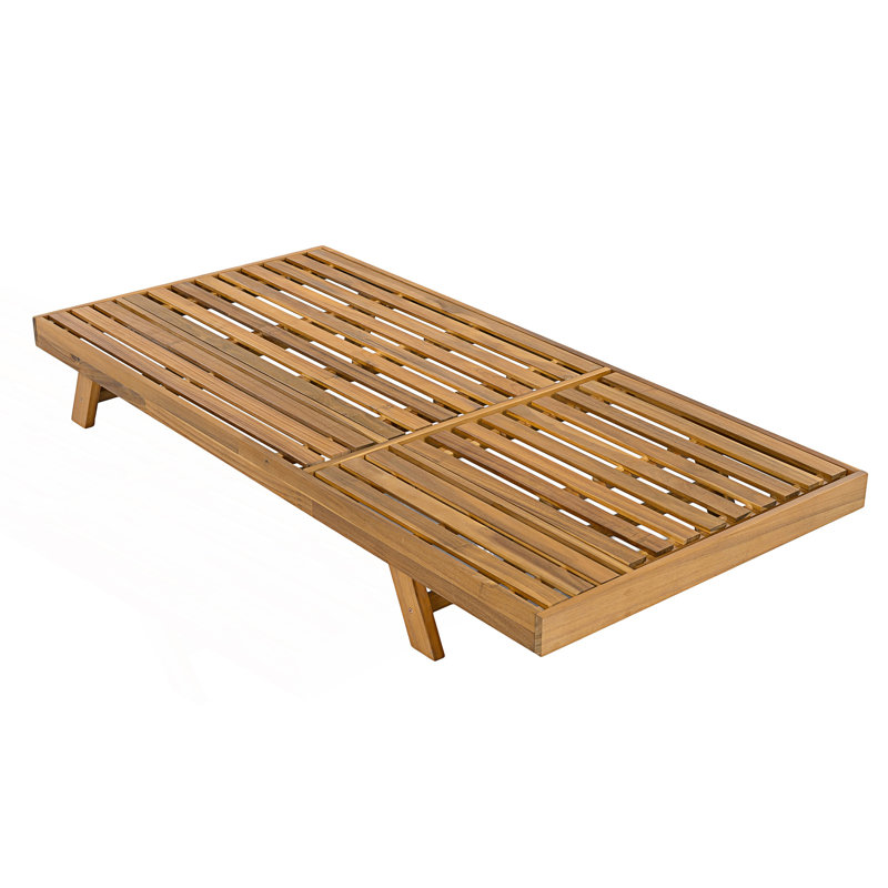 Chaise longue pliable 2/3 avec dossier réglable et surface de rangement plane