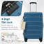 Valise à carreaux 28 pouces en ABS rigide, valise de voyage extensible durable avec roulettes, serrure TSA