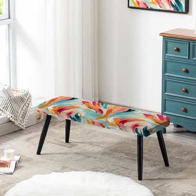 Banc coloré rembourré Ikat