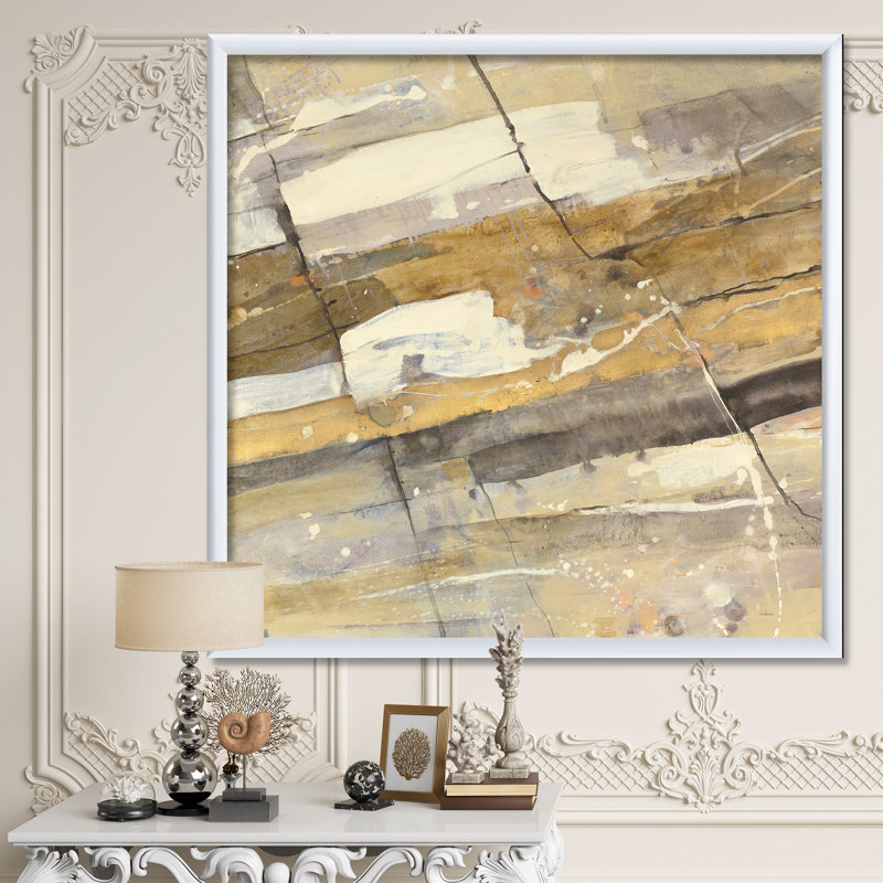 «Fire and Ice Minerals V», reproduction sur toile encadrée, H 30 po x l 30 po x P 1 po, Cadre blanc