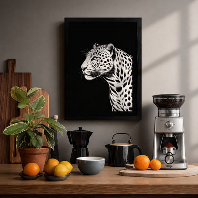 Leopard Profile Modern - Framed Print