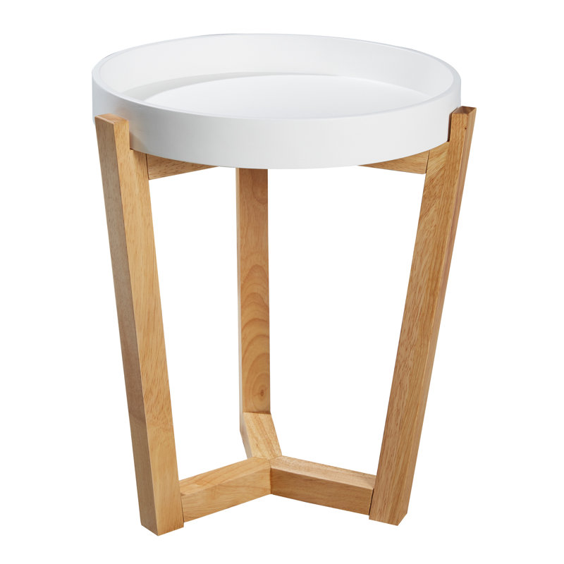 Maddison Tray Top End Table, White