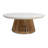Round Coffee Table With Lava Stone / Grc Top And Teak Base-105735438